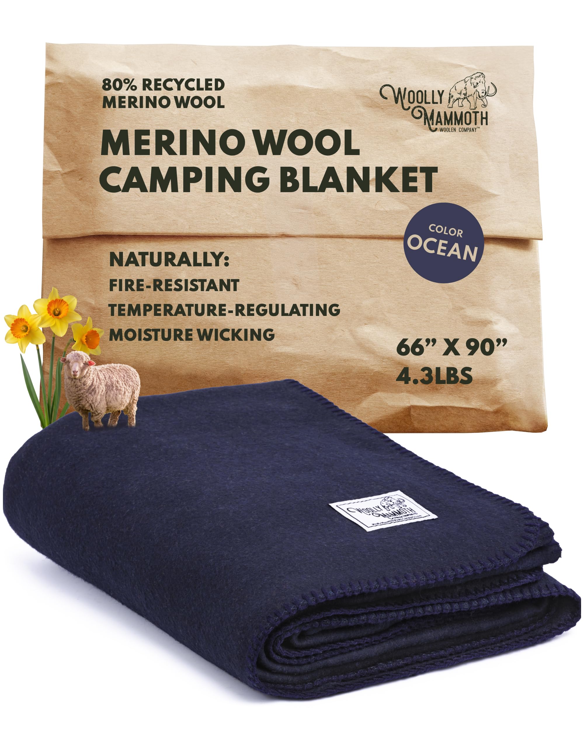 登山☆キャンプに☆Woolly Mammoth Wool Blanket Amazon.com: Woolly Mammoth Woolen Company Merino Wool Blanket - 80